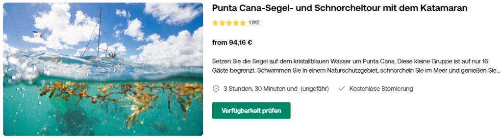 Segeltour Punta Cana auf Deutsch