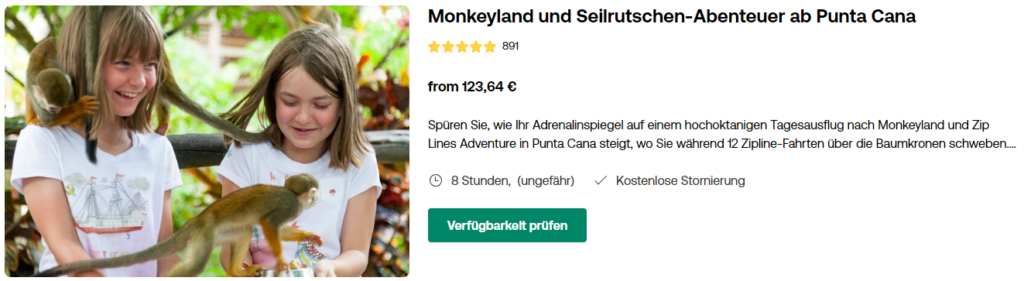 Ausflug Monkeyland Punta Cana